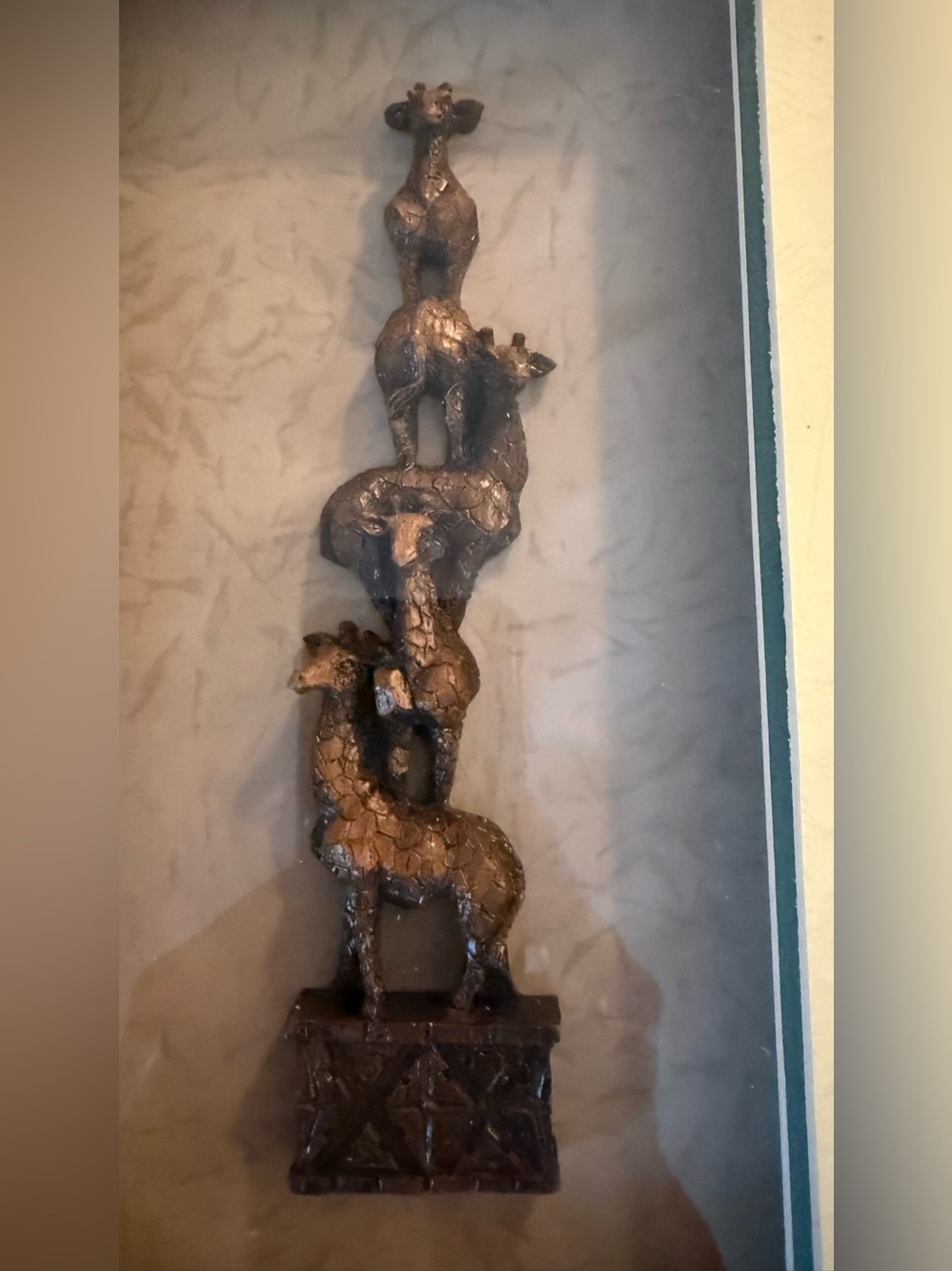 Vintage African Safari Shadow Box-(Giraffes, Zebras, Elephants) - Picture 3 of 12